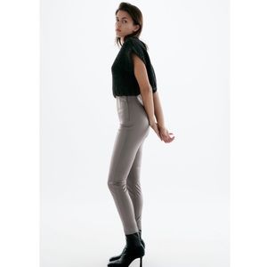 NTW** Zara Faux Leather Hi-Rise Leggings — Gray